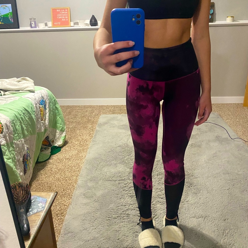 Pink and black lululemon leggings